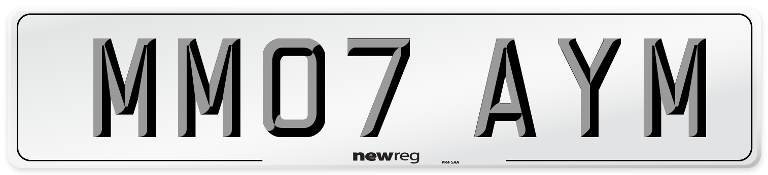 MM07 AYM Number Plate from New Reg